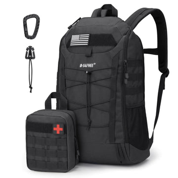 G4Free 45L Military Tactical Backpack 3 Day Assault Survival Molle Pack for Hiking Camping Traveling(Black)