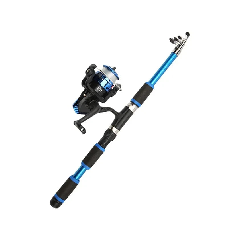 Portable Fishing Kit With Telescopic Rod Reel and Complete Tackle Set