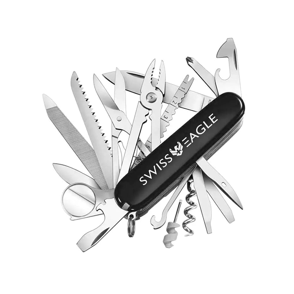 Swiss Eagle Premium Quality Swiss Army Classic Multi Tool Pocket Knife - Packs 30 Tools - Multitool