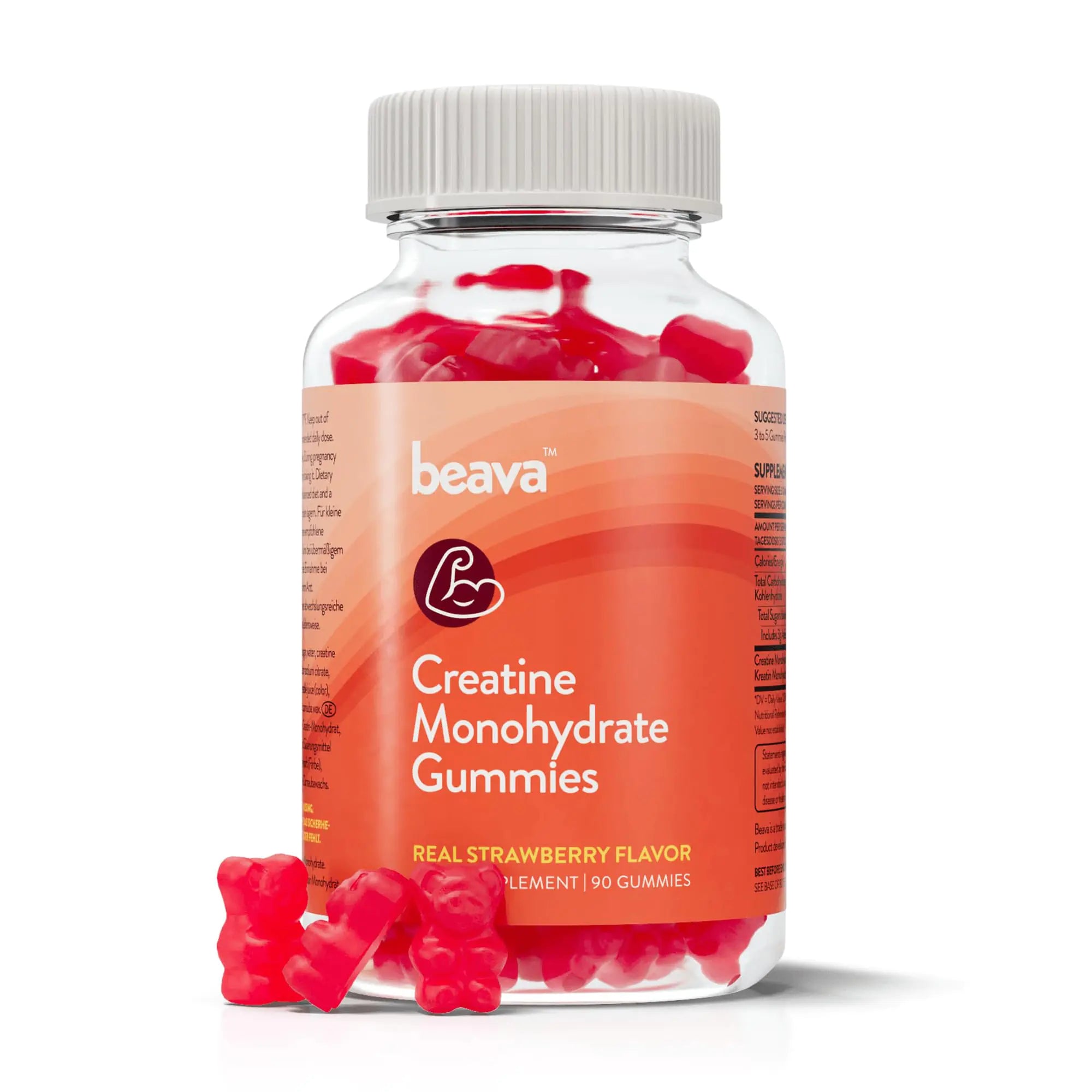 beava Creatine Monohydrate Gummies - 30 Servings - Vegan Creatine Chews - No Loading Phase - No Bloating - Strawberry